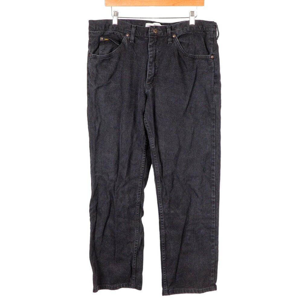Lee Jeans 38x30 Mens 90s Black Regular Fit Straight 100% Cotton Classic Denim